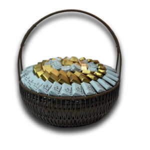 الماندين لكجري سلة خزف دائري